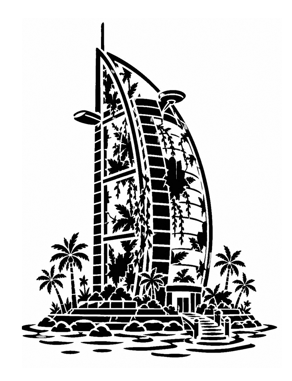 Burj al Arab, finished in one color