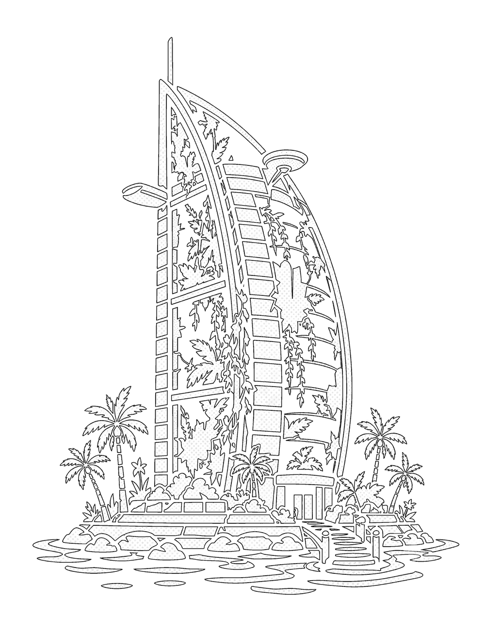 Burj al Arab, ready to color