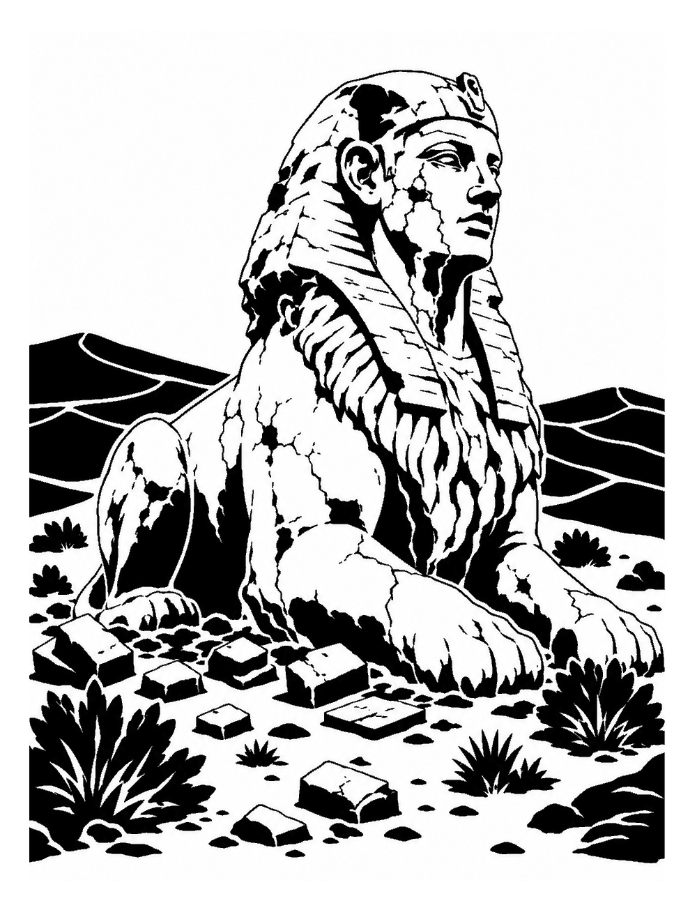 The Sphinx, finished in one color