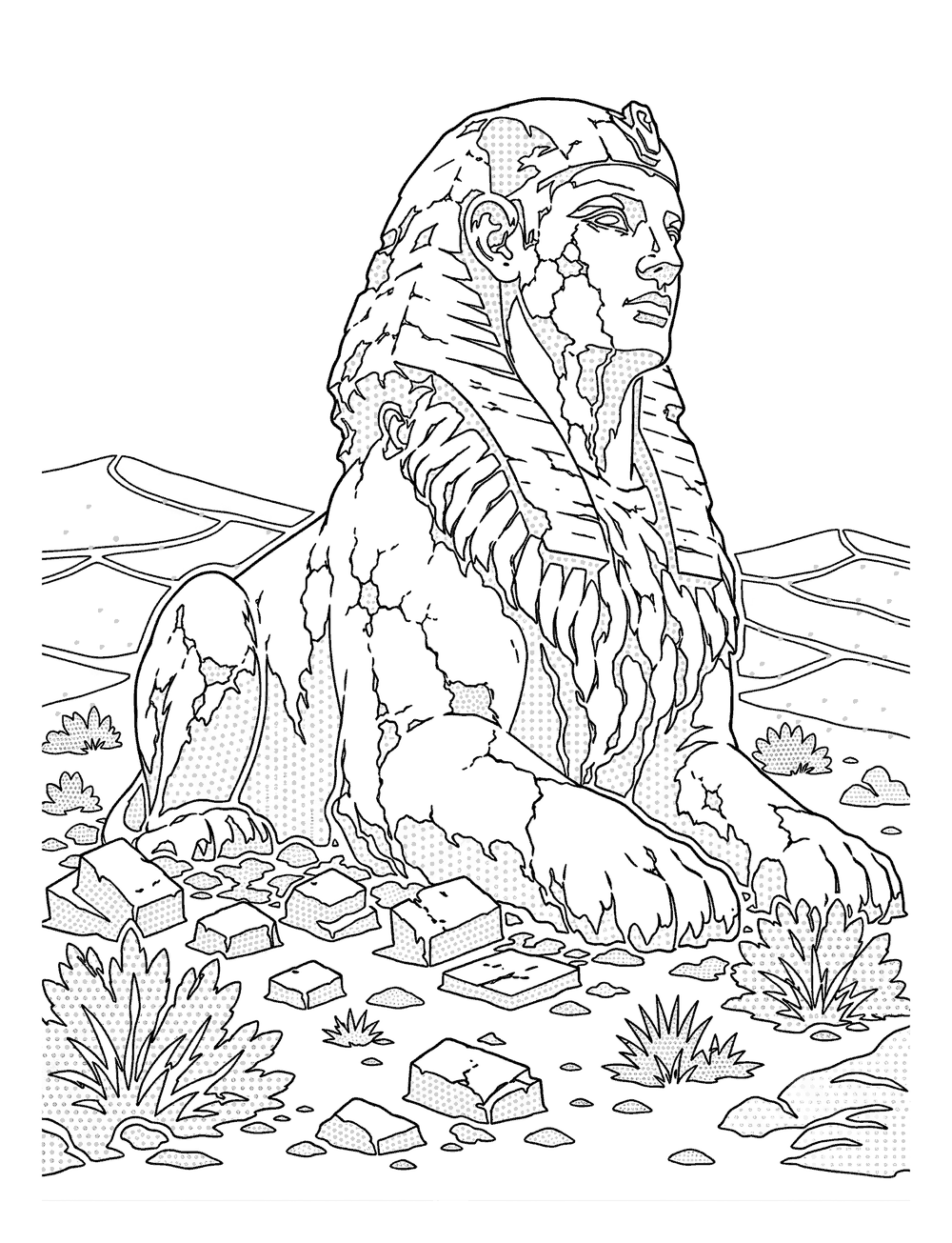 The Sphinx, ready to color